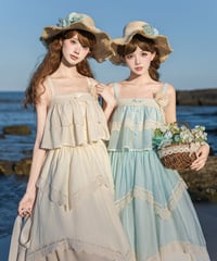 with PUJI Letter and Poetry / サマーブルーベル ロリィタドレス セット [LO1618]