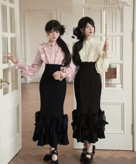 with PUJI  /  ローラのお茶会 ロリィタドレス フィッシュテール ワンピース [LO1426]