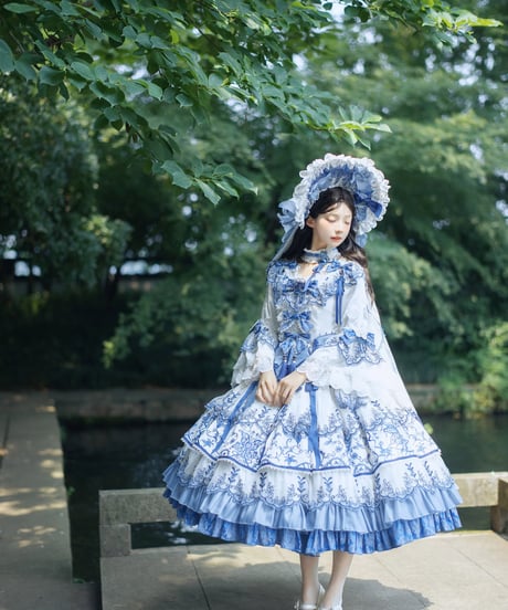 Bramble Rose /  磁韻華章コレクション 蝶恋青花 ロリィタドレス ワンピース set [LO1431]