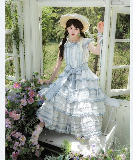 Pookie / Bubbly Milk ロリィタドレス 5段JSK、バイカラーJSK [LO1624]