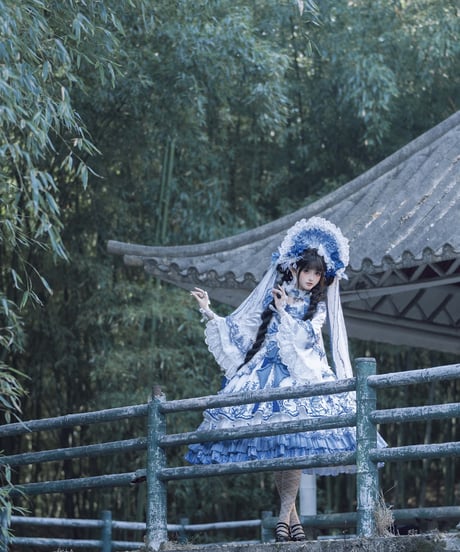 Bramble Rose /  磁韻華章コレクション 蝶恋青花 ロリィタドレス ワンピース set [LO1431]