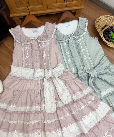 Pookie / Bubbly Milk ロリィタドレス 5段JSK、バイカラーJSK [LO1624]