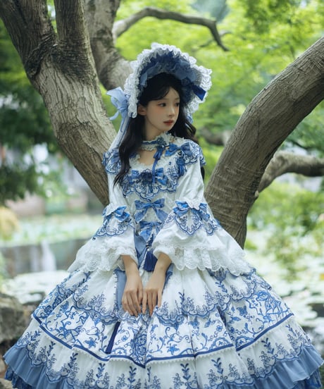 Bramble Rose /  磁韻華章コレクション 蝶恋青花 ロリィタドレス ワンピース set [LO1431]