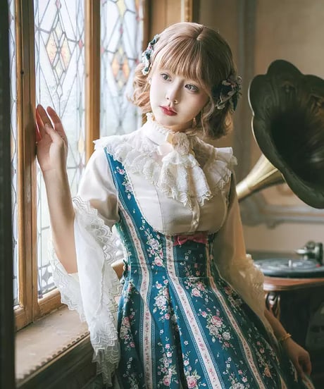 Miss Point スーザン・ガーデン 刺繍襟ブラウス、姫袖ブラウス [LO1656]