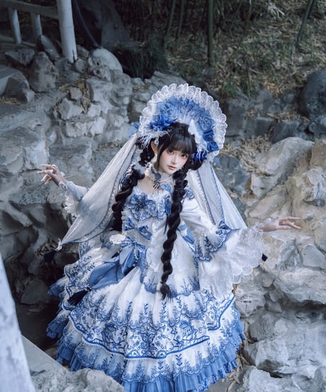 Bramble Rose /  磁韻華章コレクション 蝶恋青花 ロリィタドレス ワンピース set [LO1431]