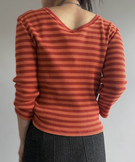 【USED】 Lauren Ralph Lauren Bolder Cotton Knit Top / 260905-006