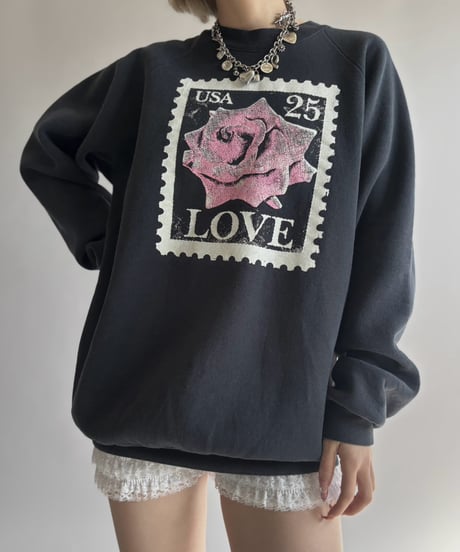 【USED】 80's Fruit Of The Room Stamp Print Sweat / 261024-022
