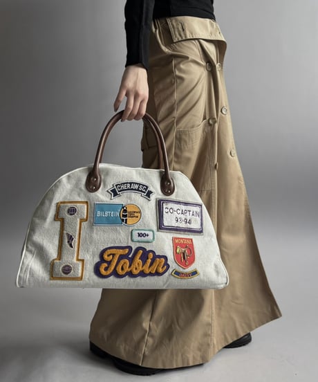 【RE;CIRCLE】 RE French Bedcover Boston Bag Wappen Ivory /261015-040