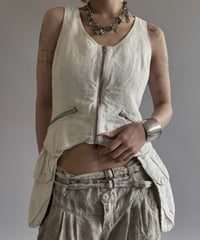 【USED】 DINNA SOLIMAN Design Linen Vest / 260815-010