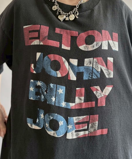 【USED】 90's ELTON JOHN BILLY JOEL T-Shirt/ 260718-019