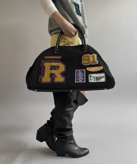 【RE;CIRCLE】 RE French Bedcover Boston Bag Wappen Black /261026-029