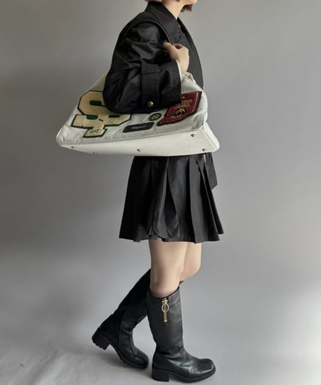 【RE;CIRCLE】 RE French Bedcover Boston Bag Wappen Ivory /261015-041