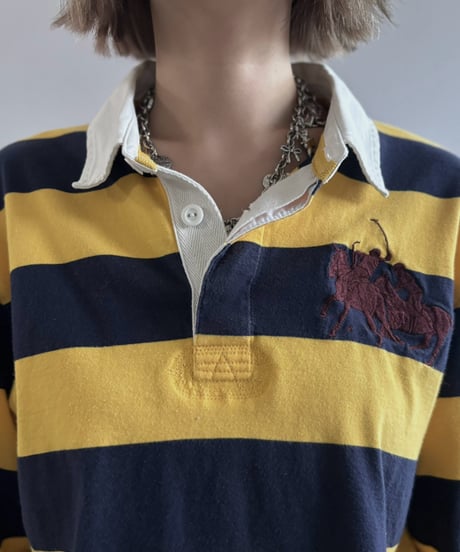 【USED】 90's Polo Ralph Lauren Striped Rugby Shirt / 261003-018