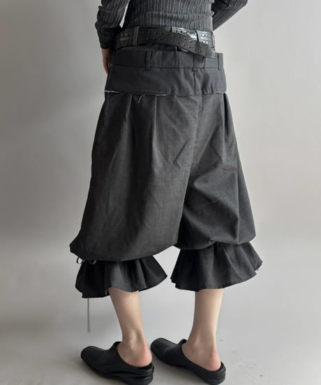【Chinatsu Aoyama】 Suit Frill Wide Pants  /  2601022-041