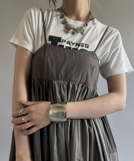 【RE;CIRCLE】  RE Patchwork Stripe Camisole One-Piece Dyed Gray / 260810-029