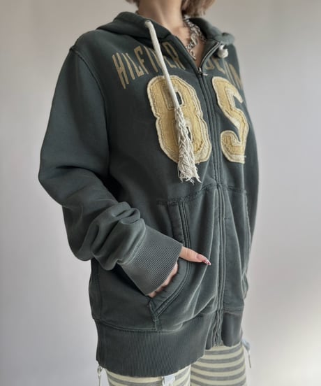 【USED】 HILFIGER DENIM Numbering Patch Zip-Up Hoodie / 261024-029