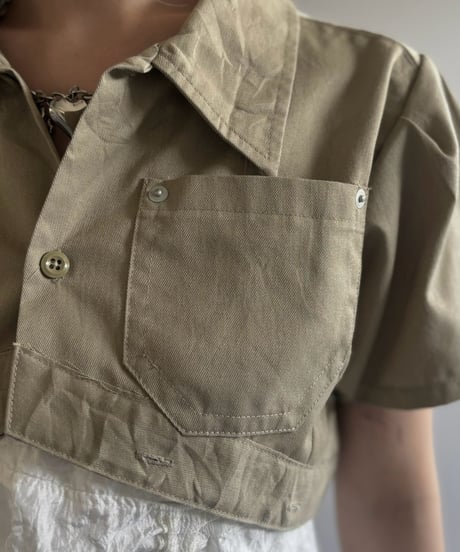 【Chinatsu Aoyama】 RE Makers Shirt Khaki / 260813-018