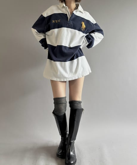 【USED】 90's Polo Ralph Lauren Striped Rugby Shirt / 261003-016