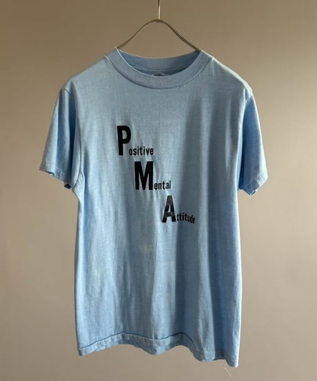 【USED】 80's Made in USA Hanes Positive Mental Attitude T-Shirt / 260822-026