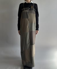 【Chinatsu Aoyama】 Suit Patchwork Camisole Long One-Piece /  2601022-048