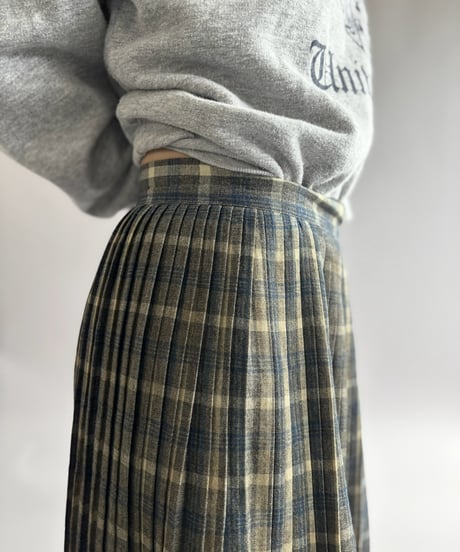 【USED】 Check Pattern Pleats Skirt / 261031-014