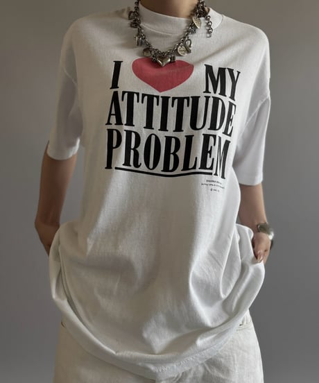 【USED】Made in USA 80~90's I ♡ MY ATTITUDE T-Shirt / 260801-020