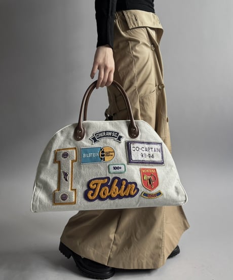 【RE;CIRCLE】 RE French Bedcover Boston Bag Wappen Ivory /261015-040