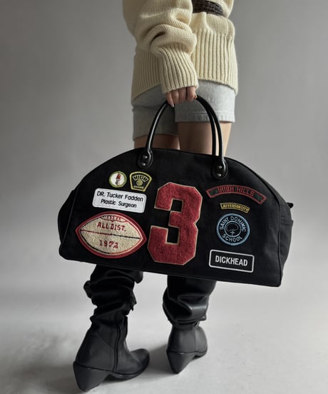 【RE;CIRCLE】 RE French Bedcover Boston Bag Wappen Black /261026-030
