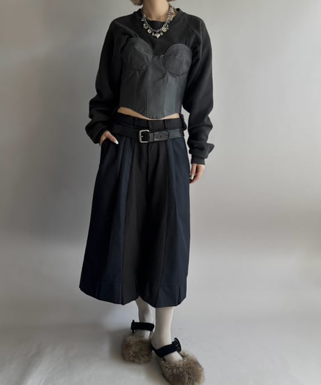 【Chinatsu Aoyama】 Suit Docking Wide Pants  /  2601022-002