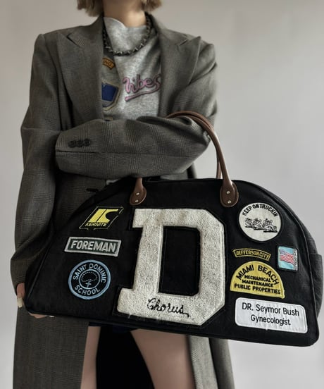 【RE;CIRCLE】 RE French Bedcover Boston Bag Wappen Black /261026-033