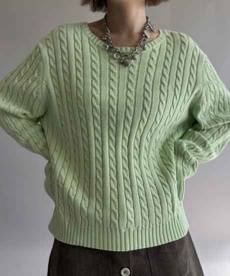 【USED】 Lauren Ralph Lauren Cable Cotton Knit  / 261017-015