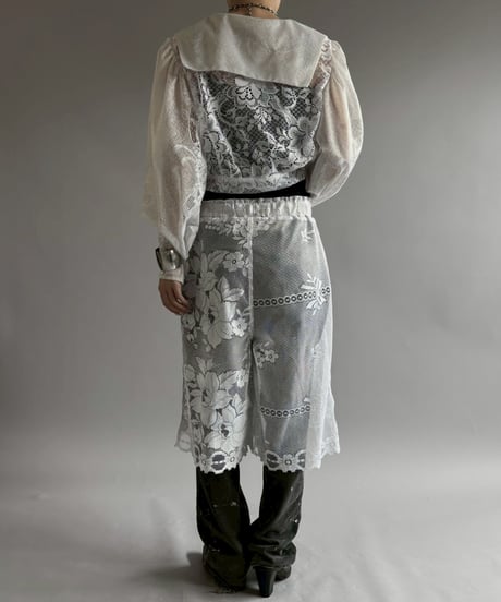 【RE;CIRCLE】 RE Crochet Lace Wide Half Pants / 260709-009