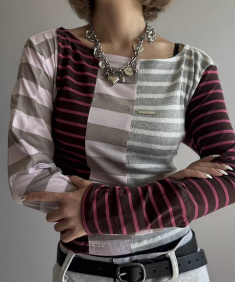 【Chinatsu Aoyama】 Patchwork Border Top  /  2601022-006