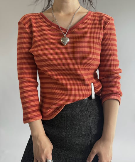 【USED】 Lauren Ralph Lauren Bolder Cotton Knit Top / 260905-006