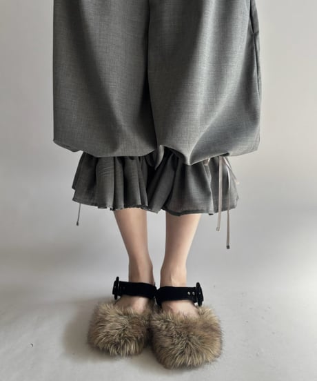 【Chinatsu Aoyama】 Suit Frill Wide Pants  /  2601022-044