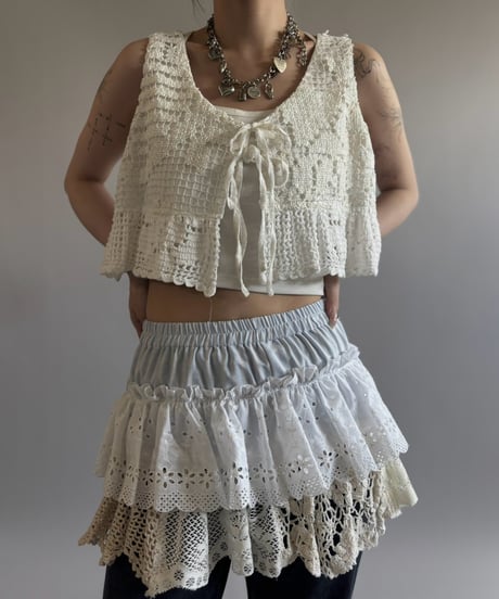 【RE;CIRCLE】  RE Crochet Short vest / 260810-035