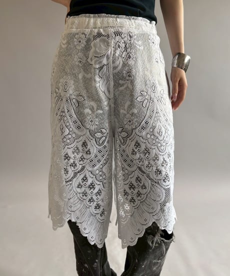 【RE;CIRCLE】 RE Crochet Lace Wide Half Pants / 260709-009