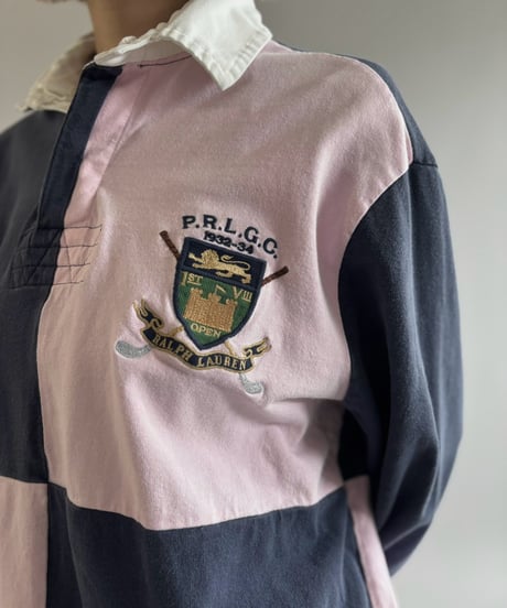 【USED】 90's Polo Ralph Lauren Paneled Rugby Shirt / 261003-017