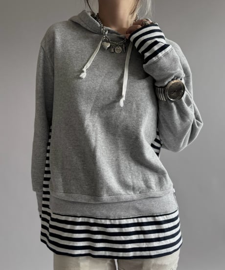 【USED】 AD 2016 COMME des GARCON Switching Border Hoodie / 260926-013