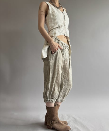 【USED】 DINNA SOLIMAN Design Linen Vest / 260815-010