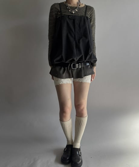 【Chinatsu Aoyama】 Suit Patchwork Camisole Mini One-Piece /  2601022-050