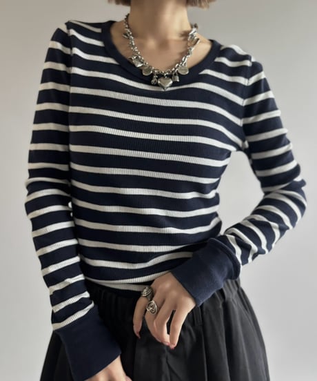【USED】 GAP Striped Thermal L/S Tee / 261003-014