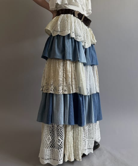 【RE;CIRCLE】  RE Crochet Long Skirt / 260810-038