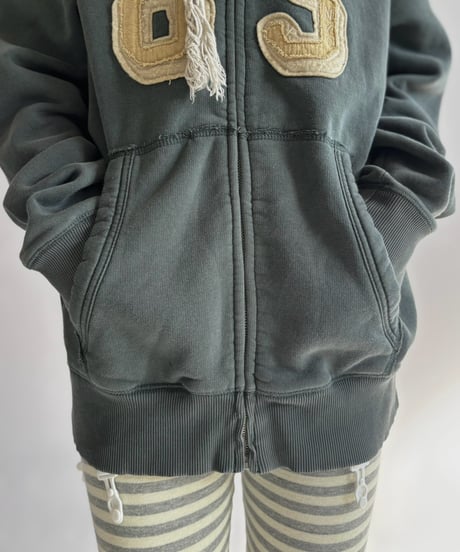【USED】 HILFIGER DENIM Numbering Patch Zip-Up Hoodie / 261024-029