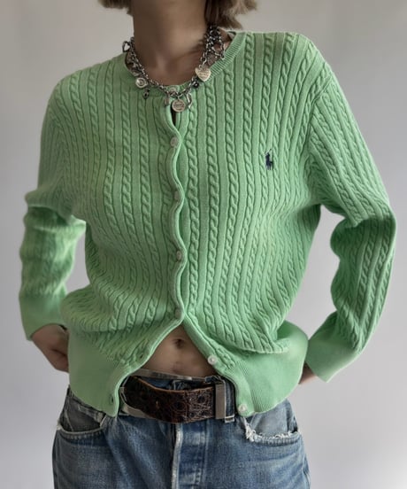 【USED】 Ralph Lauren Sport Cotton Knit Cardigan  / 261017-023