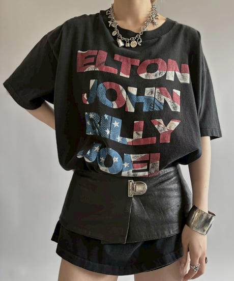 【USED】 90's ELTON JOHN BILLY JOEL T-Shirt/ 260718-019