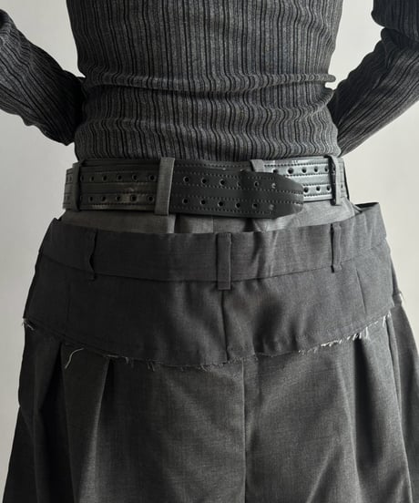 【Chinatsu Aoyama】 Suit Frill Wide Pants  /  2601022-041