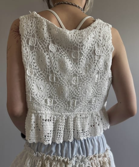 【RE;CIRCLE】  RE Crochet Short vest / 260810-035