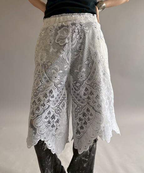 【RE;CIRCLE】 RE Crochet Lace Wide Half Pants / 260709-009