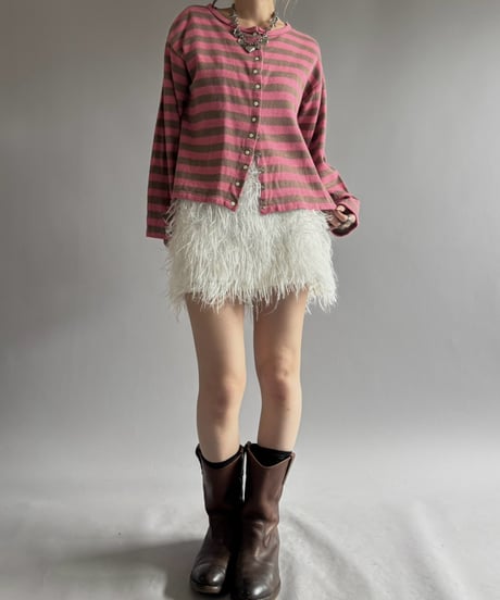 【USED】 Border Sweat Snap Cardigan/ 260919-016